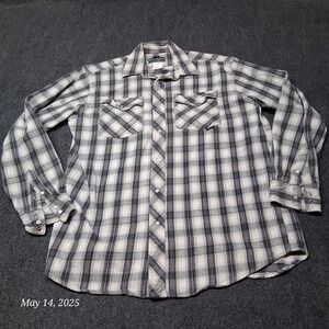 Vintage-Style Gray Plaid Button-Down Shirt - Casual Men’s Shirt